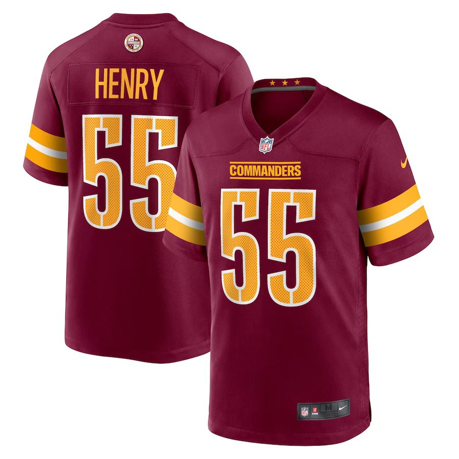 Men Washington Commanders #55 K.J. Henry Nike Burgundy Team Game NFL Jersey->washington commanders->NFL Jersey